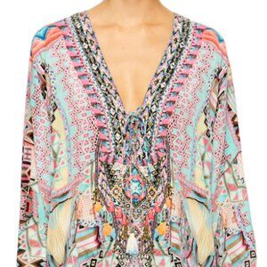 Camilla - Mochilla Chiller Lace Up Blouse - Size Large NEW with tags